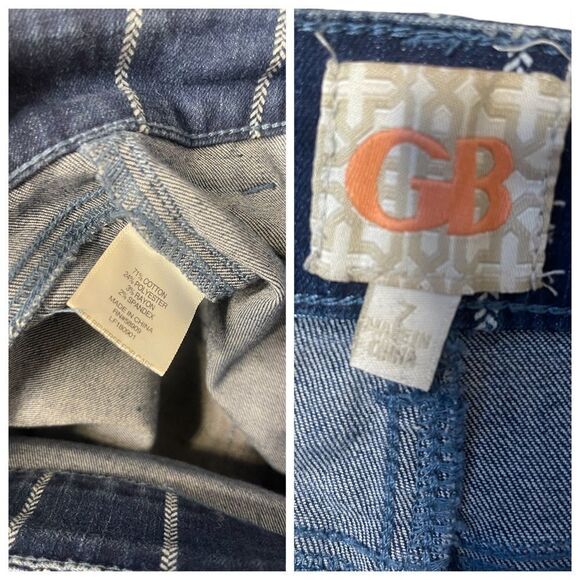 Gianni Bini Aztec Striped Flared High Waist Button Fly Flare Jeans - Picture 15 of 16